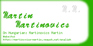 martin martinovics business card